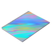 Trendy luxe groen blauw paarse faux holografisch notitieboek (Linkerzijde)