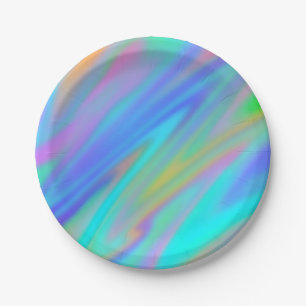 Trendy luxe groen blauw paarse faux holografisch papieren bordje