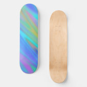 Trendy luxe groen blauw paarse faux holografisch persoonlijk skateboard (Voorkant)