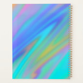 Trendy luxe groen blauw paarse faux holografisch planner (Achterkant)