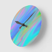 Trendy luxe groen blauw paarse faux holografisch ronde klok (Hoek)