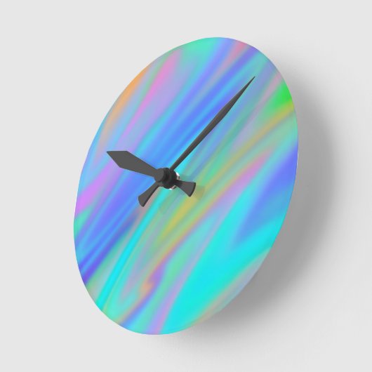 Trendy luxe groen blauw paarse faux holografisch ronde klok (Hoek)