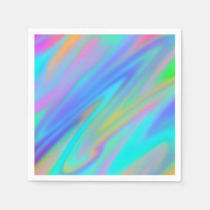 Trendy luxe groen blauw paarse faux holografisch servet