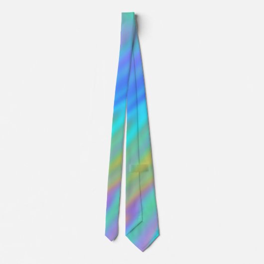 Trendy luxe groen blauw paarse faux holografisch stropdas (Achterkant)
