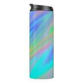 Trendy luxe groen blauw paarse faux holografisch thermosbeker (Geroteerd rechts)