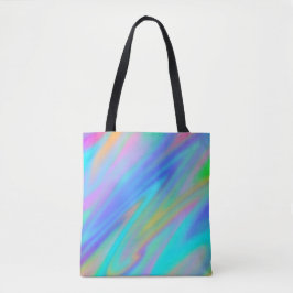 Trendy luxe groen blauw paarse faux holografisch tote bag