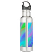 Trendy luxe groen blauw paarse faux holografisch waterfles  (Achterkant)