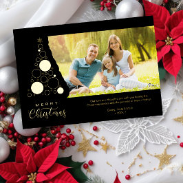 Trendy Luxe Kerstboom Foto Familie Folie Feestdagenkaart