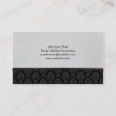Trendy Luxe-leder met stijlvol Damask-patroon Visitekaartje (Achterkant)