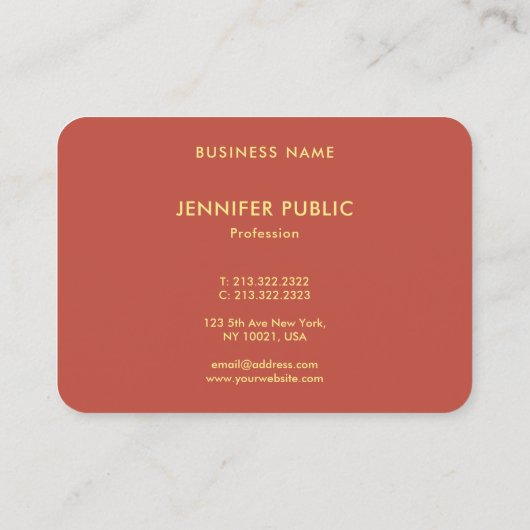 Trendy Luxe Modern Elegant Sjabloon Professional Visitekaartje (Achterkant)