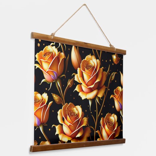 Trendy Luxury Big Gold Roos Collectie Hangend Wandkleed (Gebogen)