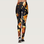 Trendy Luxury Big Gold Roos Collectie Leggings (Achterkant)