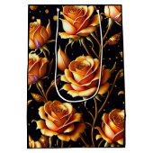 Trendy Luxury Big Gold Roos Collectie Medium Cadeauzakje (Achterkant)