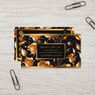 Trendy Luxury Big Gold Roos Collectie Visitekaartje