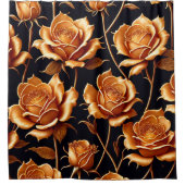 Trendy Luxury Boho Gold Roos Collectie Douchegordijn (Voorkant)