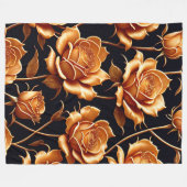 Trendy Luxury Boho Gold Roos Collectie Fleece Deken (Voorkant (Horizontaal))