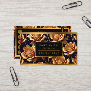 Trendy Luxury Boho Gold Roos Collectie Visitekaartje