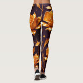 Trendy Luxury Gold Boho Roos Collectie Leggings (Achterkant)