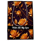 Trendy Luxury Gold Boho Roos Collectie Medium Cadeauzakje (Voorkant)