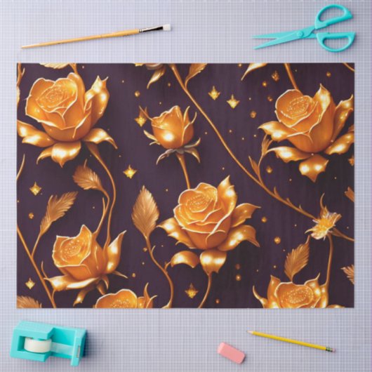 Trendy Luxury Gold Boho Roos Collectie Tissuepapier (Craft)