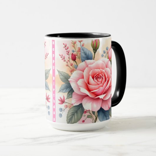 Trendy Luxury Pink Roses Beautiful Collection Mok (Voorkant rechts)