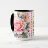 Trendy Luxury Pink Roses Beautiful Collection Mok (Voorkant links)