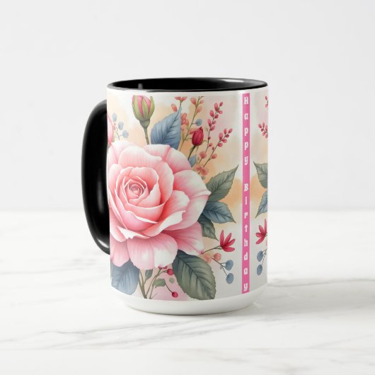 Trendy Luxury Pink Roses Beautiful Collection Mok (Voorkant links)