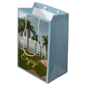 Trendy Maagdeneilanden tropische palmbomen Medium Cadeauzakje (Achterkant Gekanteld)