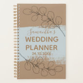 Trendy maatwerk stoffige blauwe bruiloft planner (Voorkant)
