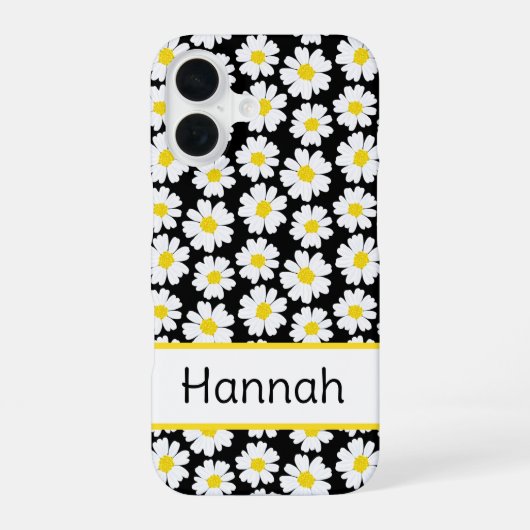 Trendy Madeliefjes Patroon iPhone 16 Hoesje (Achterkant)