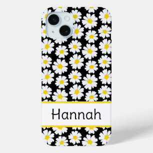 Trendy madeliefjespatroon iPhone 15 mini hoesje