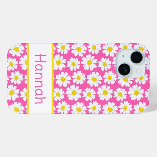 Trendy madeliefjespatroon Case-Mate iPhone case (Achterkant (horizontaal))