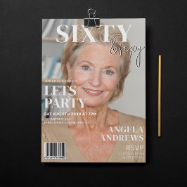 Trendy Magazine Cover | 60ste verfeestparty Kaart