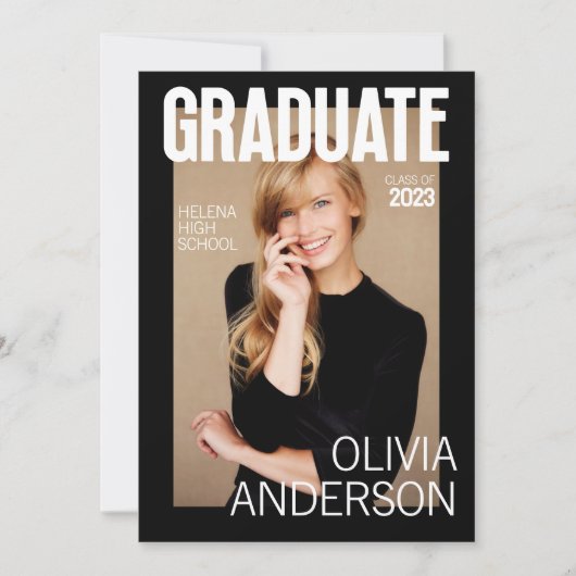 trendy magazine cover afstuderen aankondiging (Voorkant)