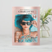 Trendy Magazine Cover-Photo Inspirierte  Kaart (Staand voorkant)