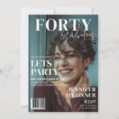 Trendy Magazine Hoesje | 40ste verjaardagsfeestje Kaart (Voorkant)