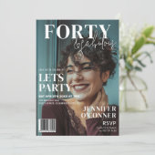 Trendy Magazine Hoesje | 40ste verjaardagsfeestje Kaart (Staand voorkant)