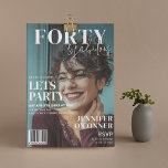 Trendy Magazine Hoesje | 40ste verjaardagsfeestje Kaart<br><div class="desc">"Maak je klaar om je grote dag te vieren met geliefden - het is tijd voor een verjaardagsfeestje als geen ander! Onze magazine cover thema foto-uitnodigingen voegen een chique en moderne flair toe aan uw evenement, zodat het een zal zijn om te onthouden. Personaliseer uw uitnodigingen met uw favoriete foto,...</div>