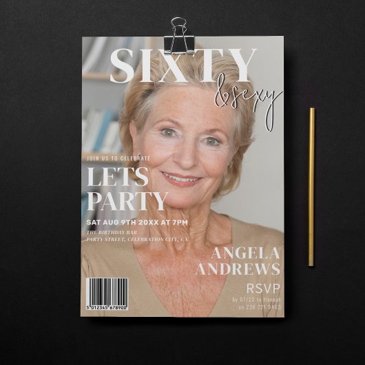 Trendy Magazine Hoesje | 60ste verjaardagsfeestje Kaart
