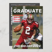 Trendy Magazine Hoesje Afstuderen Uitnodiging (Voorkant / Achterkant)