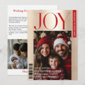 Trendy Magazine Hoesje Familiefoto Kerstvreugde Kaart (Voorkant / Achterkant)