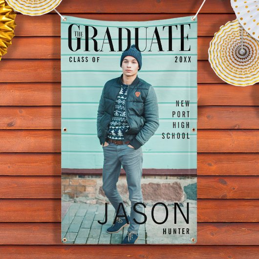 Trendy Magazine Hoesje geïnspireerd Afstuderen Spandoek