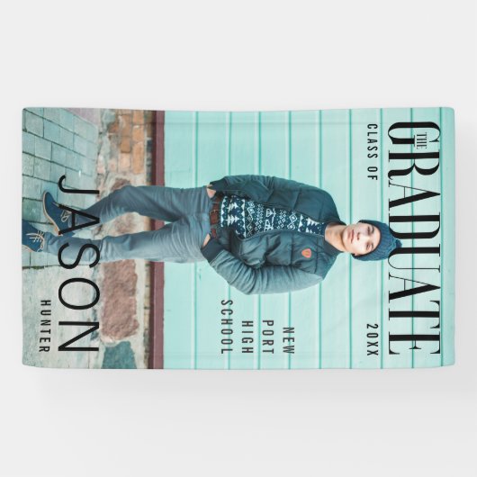 Trendy Magazine Hoesje geïnspireerd Afstuderen Spandoek (Horizontaal)