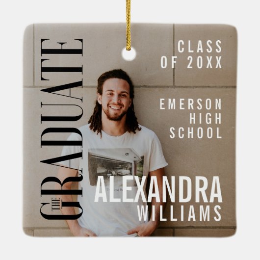 Trendy Magazine Hoesje geïnspireerd op Afstuderen  Keramisch Ornament (Achterkant)