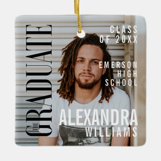 Trendy Magazine Hoesje geïnspireerd op Afstuderen  Keramisch Ornament (Voorkant)