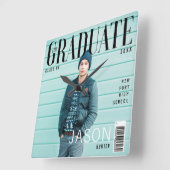 Trendy Magazine Hoesje geïnspireerd op Afstuderen  Vierkante Klok (Hoek)