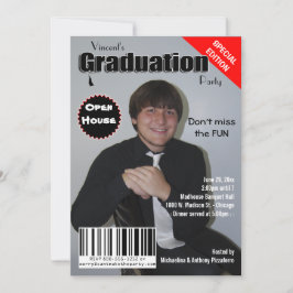Trendy Magazine Hoesje Graduation Party Invite Kaart