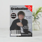 Trendy Magazine Hoesje Graduation Party Invite Kaart (Staand voorkant)