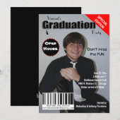 Trendy Magazine Hoesje Graduation Party Invite Kaart (Voorkant / Achterkant)