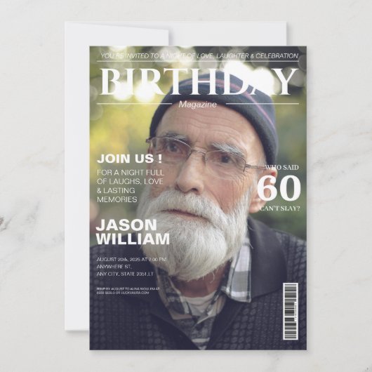 Trendy Magazine omslag 60ste verjaardagsfeest Kaart (Voorkant)